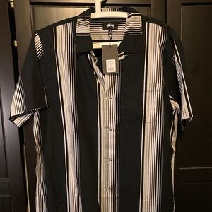 Stussy Jacquard Striped Shirt Black Medium